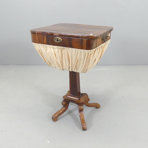 2646 - A William IV rosewood sewing table. 45x71x38cm.