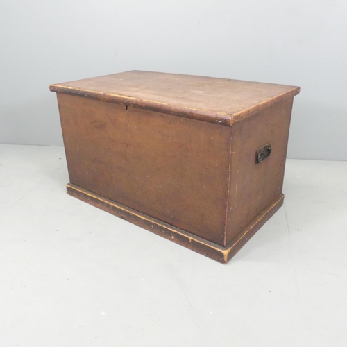 2650 - A stained pine tool chest. 91x53x53cm.