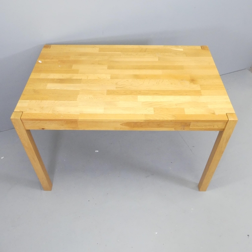 2652 - A modern light oak kitchen / dining table. 119x76x75cm.