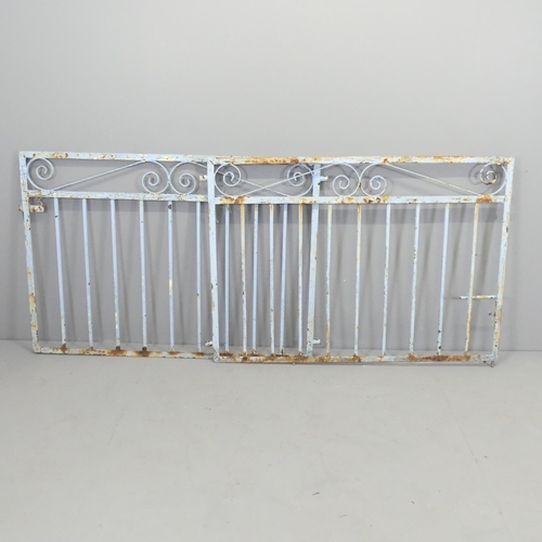 2682 - A pair of painted wrought iron gates. Each 126x87cm.