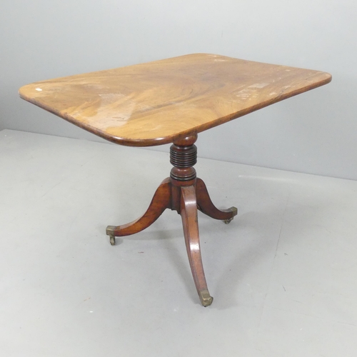 2684 - A Georgian mahogany rectangular tilt-top breakfast table. 92x74x67cm.