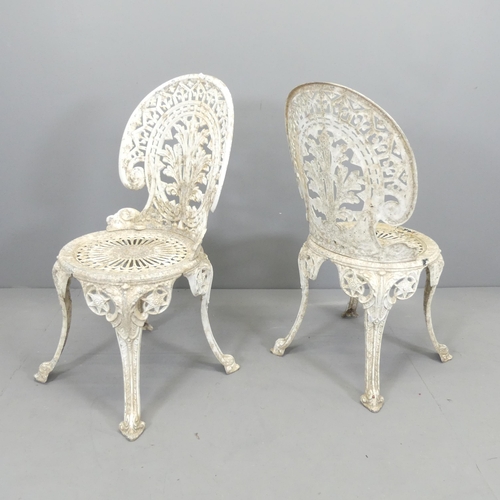 2688 - A set of three painted aluminium garden chairs.