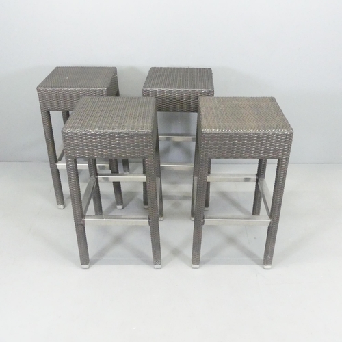 2692 - A set of four Gunson bar stools with chromed stretchers, by Dakota Fields. RRP £173.99 each. 40x76cm... 