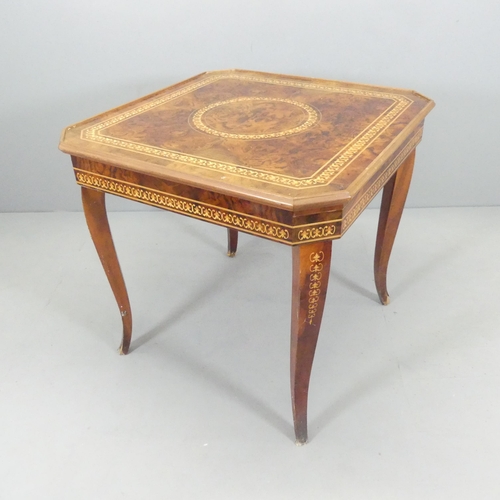 2695 - An Italianate games table, in the manner of Jannuzzi of Sorrento, Italy, having 4 changeable tops, i... 