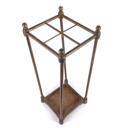 561 - A Victorian 4-section brass-framed stick/umbrella stand, H58cm