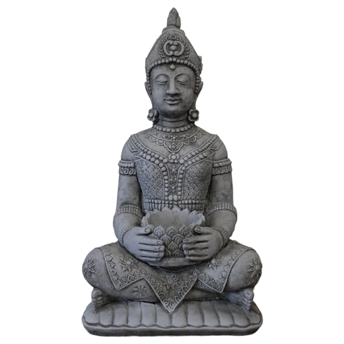 564 - A cast-concrete study of a seated Buddha, H56cm