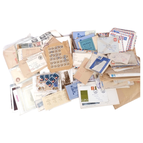 578 - 2 crates of stamped Airmail and other letters, various ephemera and loose stamps