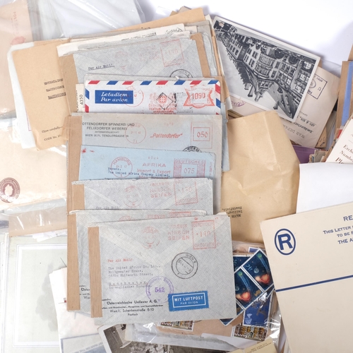 578 - 2 crates of stamped Airmail and other letters, various ephemera and loose stamps