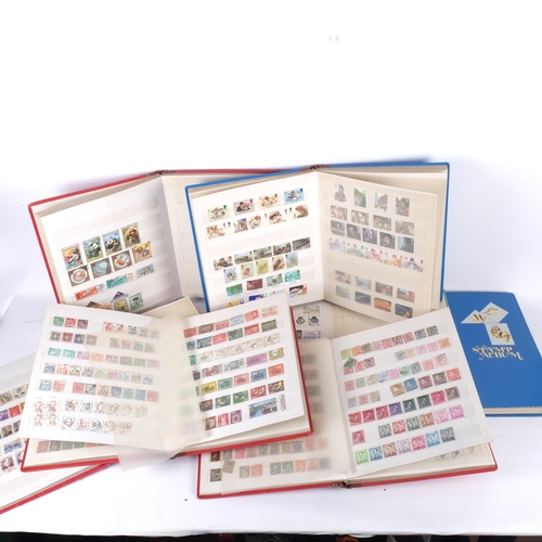 604 - 7 hardback stamp albums, mainly stock books UK and worldwide