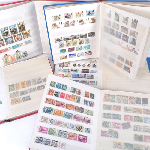 604 - 7 hardback stamp albums, mainly stock books UK and worldwide