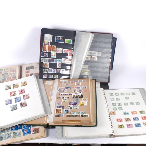 605 - Various stamp albums, some empty, stock books (boxful)