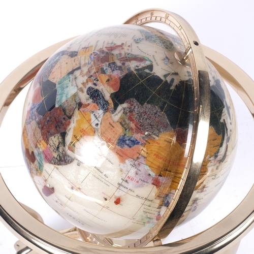 614 - A Meridian Collection table-top terrestrial globe, with abalone shell decoration, H33cm, boxed