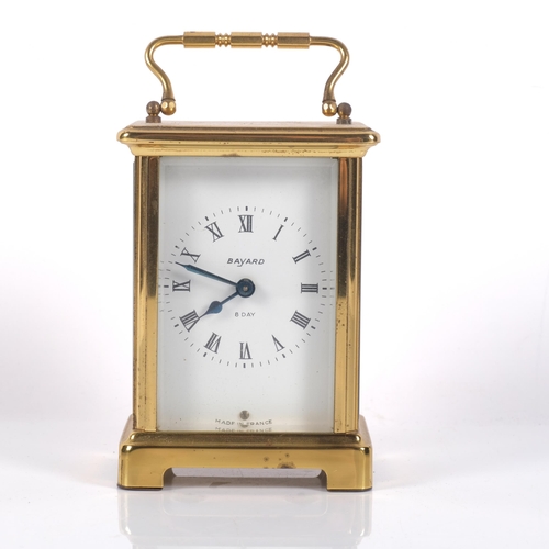 644 - BAYARD - a brass-cased 8-day carriage clock, case height not including handle 11.5cm