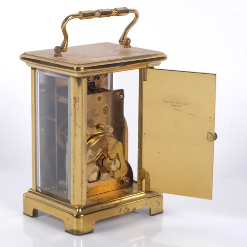 644 - BAYARD - a brass-cased 8-day carriage clock, case height not including handle 11.5cm