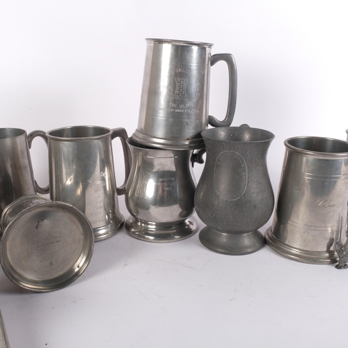 739 - A group of various pewter tankards (boxful)