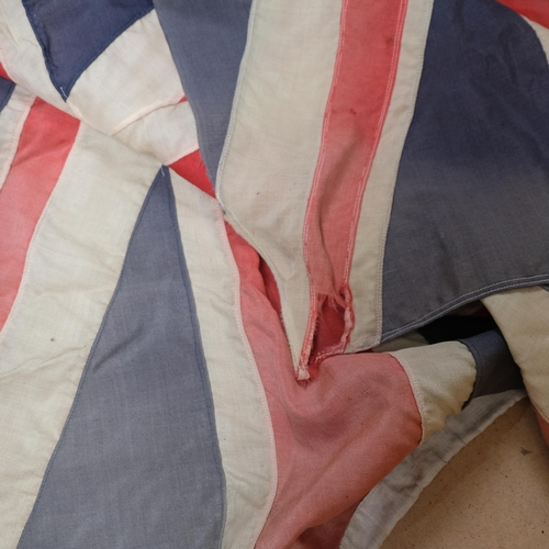 927 - Vintage machine-stitched Union Jack, 178cm, an English flag of St George, and another