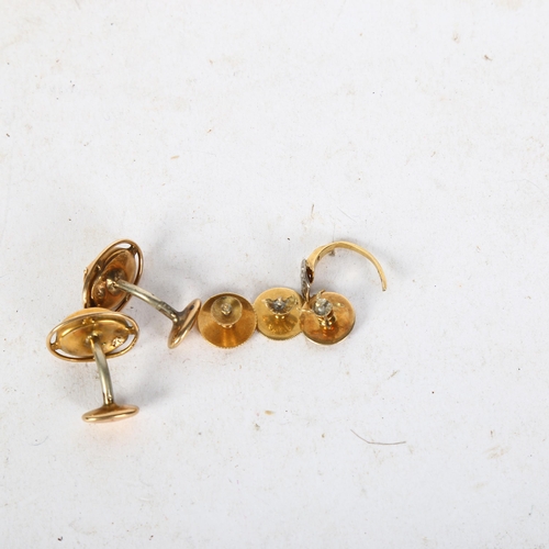 1465 - Various 18ct gold jewellery, to include a pair of cufflinks and 3 others etc (6), 9.1g gross