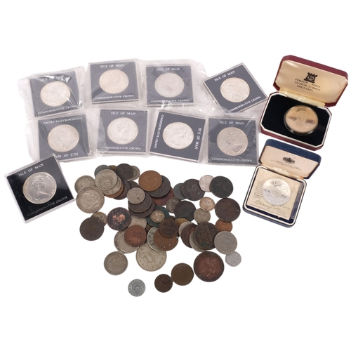 1154 - Various coins, including British commemorative