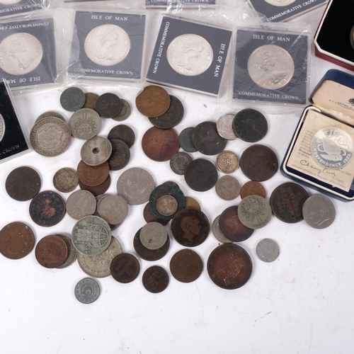 1154 - Various coins, including British commemorative