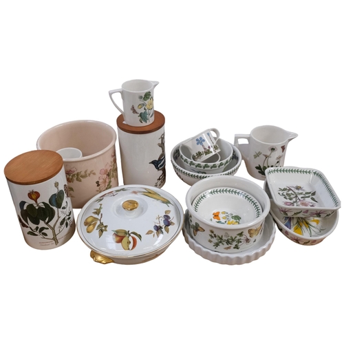 1166 - Portmeirion Botanic Garden kitchen storage jars, 20cm, various jugs, Worcester Evesham tureen, etc