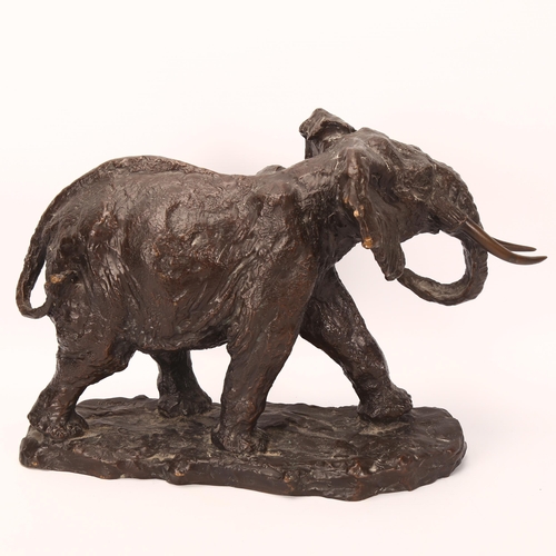 116 - William Timyn (1903 - 1990), patinated bronze bull elephant, signed on the base, numbered 4/9, Morri... 