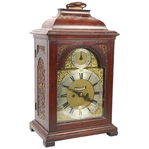 152 - An 18th century English mahogany-cased 8-day bracket clock, by John Pyke of London, the brass arch-t... 