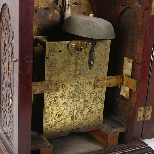 152 - An 18th century English mahogany-cased 8-day bracket clock, by John Pyke of London, the brass arch-t... 