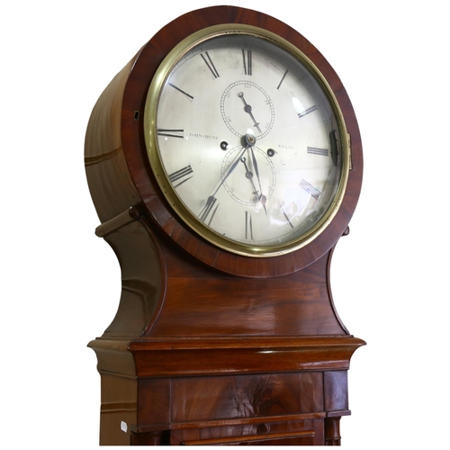 154 - A 19th century Scottish mahogany-cased 8-day long case clock, the 13