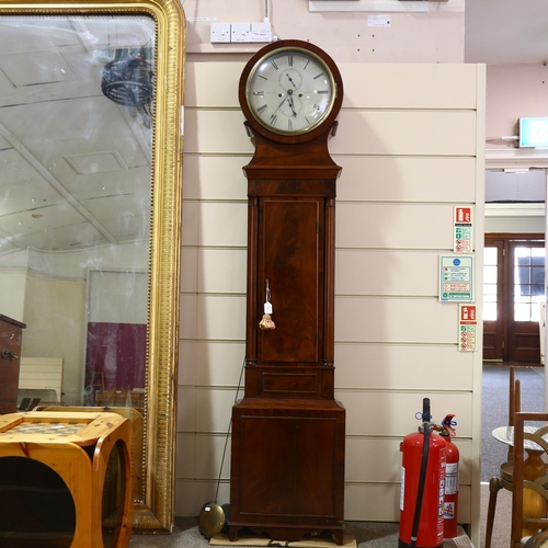 154 - A 19th century Scottish mahogany-cased 8-day long case clock, the 13