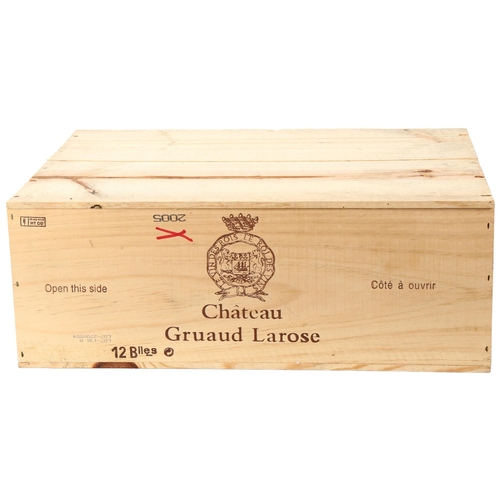 156 - 12 bottles of red wine, 2005 Chateau Gruaud-Larose, Saint-Julien, France, OWC