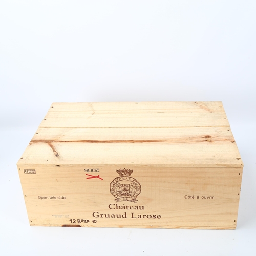 156 - 12 bottles of red wine, 2005 Chateau Gruaud-Larose, Saint-Julien, France, OWC