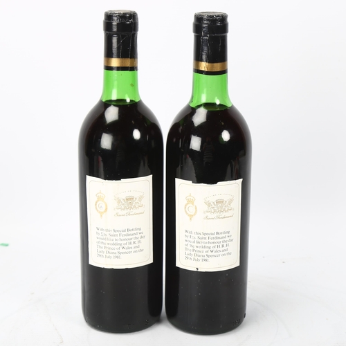 158A - 2 bottles of 1979 Chateau Le Tuquet, Bergerac, with Commemorative labels for the Royal Wedding of Pr... 