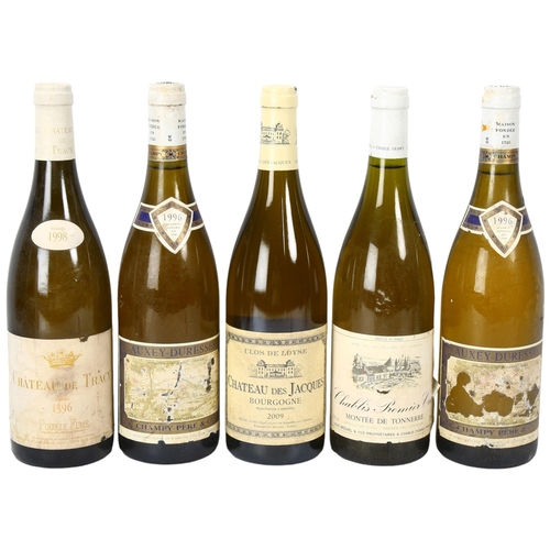 164 - 5 bottles of French white wine, Ch Des Jacques 2009, 2x Auxey-Duresses 1996, Chablis 1er Cru - Loius... 