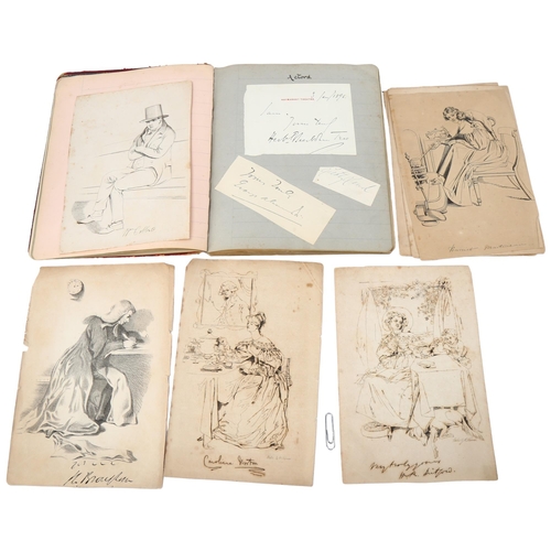 168 - Late 19th century album containing autographs and letters of actors, statesmen, authors and artists,... 