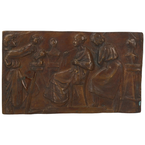 174 - Ernst Barlach (1870 - 1938), sculptors and model, relief cast bronze plaque, signed on lower edge, 1... 