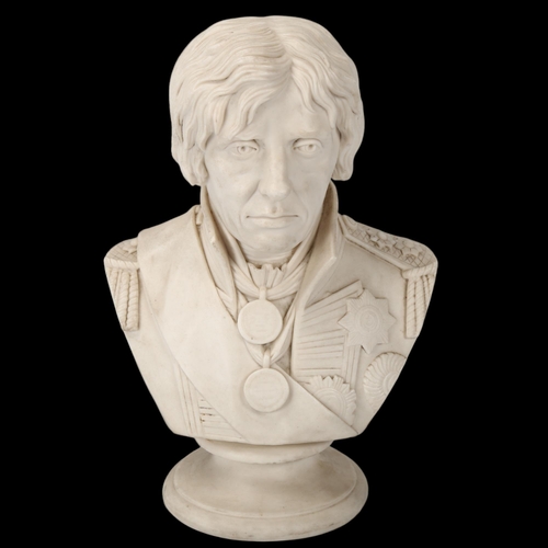 181 - Vice Admiral Horatio Nelson (1758 - 1805), Parian porcelain bust modelled by Joseph Pitts after a dr... 