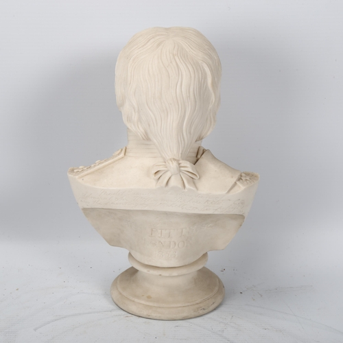 181 - Vice Admiral Horatio Nelson (1758 - 1805), Parian porcelain bust modelled by Joseph Pitts after a dr... 