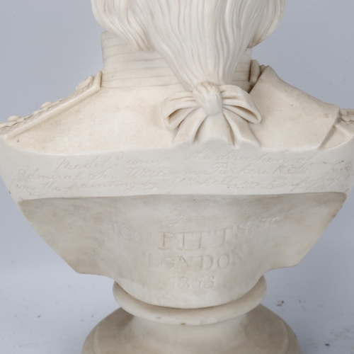 181 - Vice Admiral Horatio Nelson (1758 - 1805), Parian porcelain bust modelled by Joseph Pitts after a dr... 