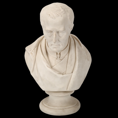 182 - The Duke of Wellington, Parian porcelain bust, inscribed on reverse 