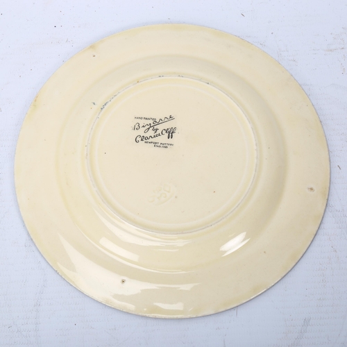 197 - Clarice Cliff Bizarre Red Roofs, Cafe Au Lait plate, c.1932, diameter 18cm