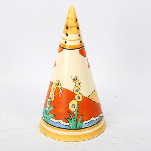 199 - Clarice Cliff Bridgewater pattern sugar shaker, height 14cm