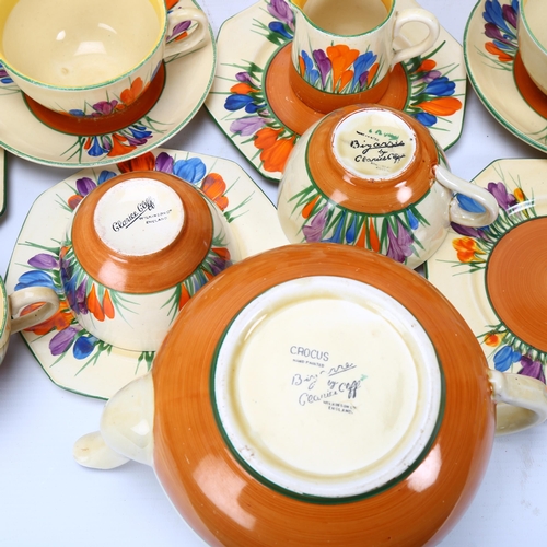 201 - Clarice Cliff Bizarre Crocus pattern tea set for 6 people, 1929