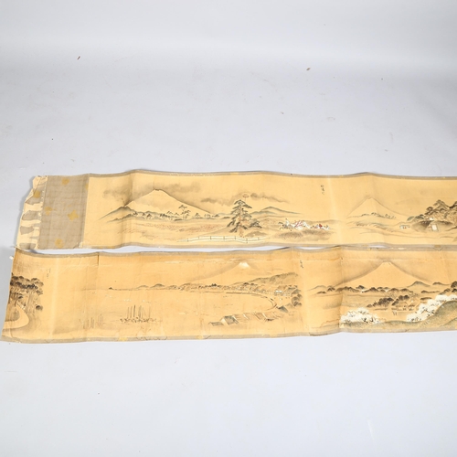 253 - 2 x 19th century Japanese scroll paintings, Tokyo Kawasaki