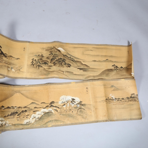 253 - 2 x 19th century Japanese scroll paintings, Tokyo Kawasaki