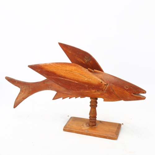 290 - PITCAIRN ISLAND - a carved wood flying fish, length 31cm