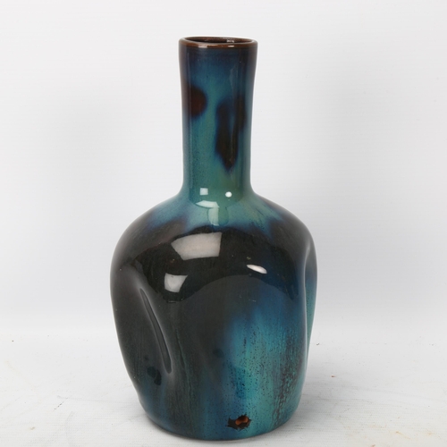 361 - CHRISTOPHER DRESSER for LINTHORPE POTTERY - a shape nr 24 lustre glaze dimpled bottle vase, circa 18... 