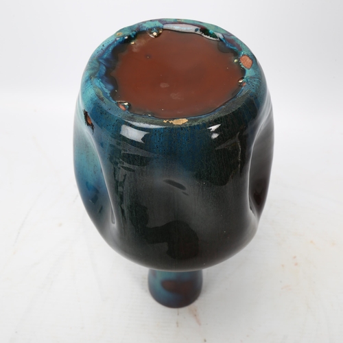 361 - CHRISTOPHER DRESSER for LINTHORPE POTTERY - a shape nr 24 lustre glaze dimpled bottle vase, circa 18... 