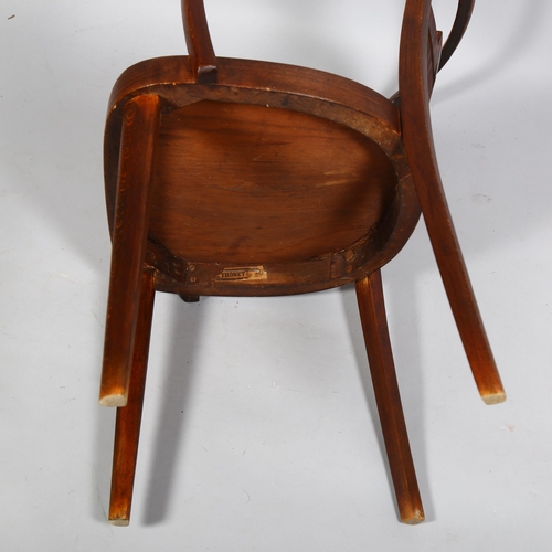 366 - A Thonet Art Deco desk chair or armchair with lightning bolt design to the backrest, with paper labe... 