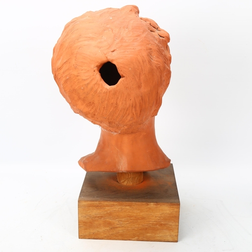 368 - Hyman Segal (1914 - 2004), The Missionary, terracotta sculpture on oak base, height 38cm