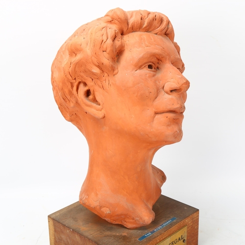 368 - Hyman Segal (1914 - 2004), The Missionary, terracotta sculpture on oak base, height 38cm